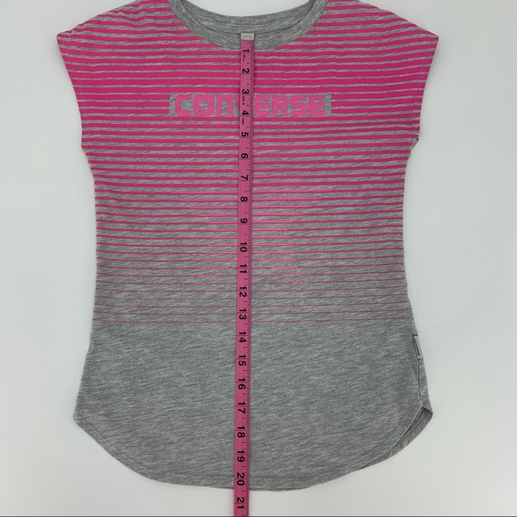 2/$25 Converse Girl's Peralescent Lenticular Pink & Grey Sleeveless Tee, Medium - Picture 8 of 11